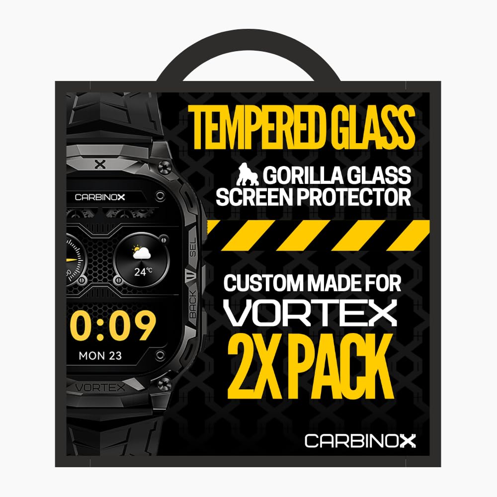 Carbinox Tempered Glass Screen Protector Compatible For Vortex Smart Watch - High Transparency, Anti Scratch, High Sensitivity,